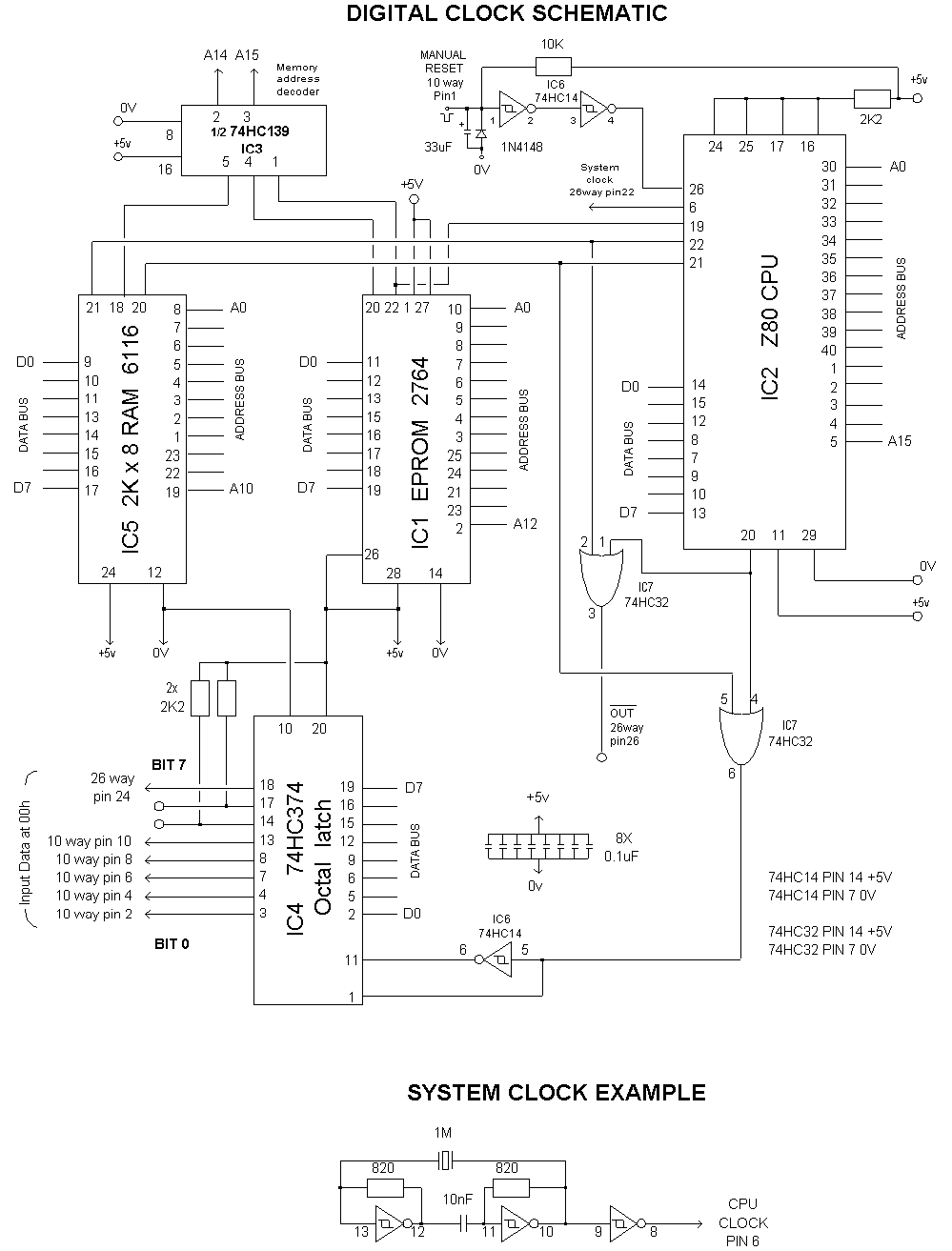 Digital Clock schematic